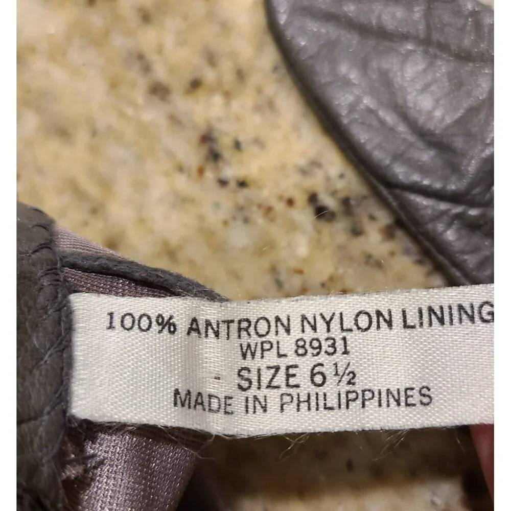 Vintage Size S 6.5 Gray Leather Lined 8